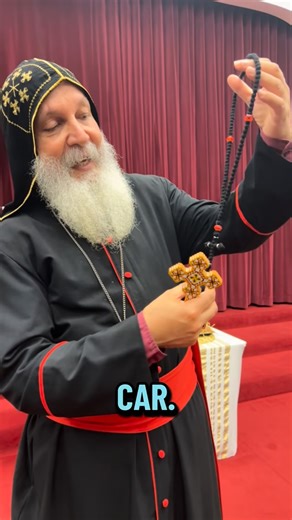 Alexis Sassine on Instagram: "Giving His Grace Mar Mari Emmanuel one of my 100 knot woolen prayer ropes for Christmas with stunning red beads and silver rings in cross. We discussed the deep traditional meanings of each detail, many of which he taught me about. red beads for the blood of Christ and more. #orthadoxtiktok #orthadoxprayerrope #jesusprayer #christian #faith"