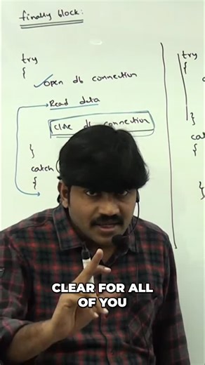 Durga Jobs on Instagram: "Don't write cleanup code inside a try block! No guarantee every statement will execute. Exceptions can skip lines. #CodingTips #Debugging #SoftwareDevelopment #CodeQuality #ProgrammingAdvice #ReelsForDevelopers"