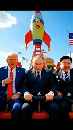 The Most Unexpected Theme Park Journey of Trump, Putin & Kim Jong Un! 🎡🔥#trump #grok #aianimation
