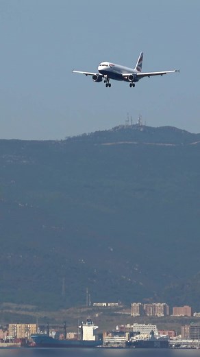 7.7K views · 100 reactions | Nice Landing British Airways Landing at Gibraltar 31 May 2025  Date: 31 May 2025  Landed: 11:42 From: London Heathrow (LHR) ✈️ Flight Number: BA492  Call Sign: BAW4TM  Aircraft: Airbus A320-232  Registration: G-EUUM | The Spain Gibraltar Channel | Facebook