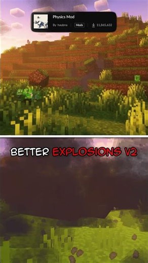 Minecraft Explosions : Better Explosions V2 (Bedrock) vs. Physics Mod (Java)