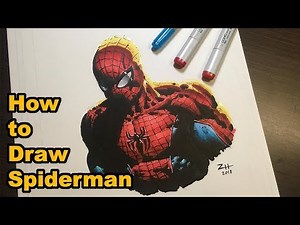 How to Draw Spiderman - Drawing Tutorial (Copic Markers and Ink)