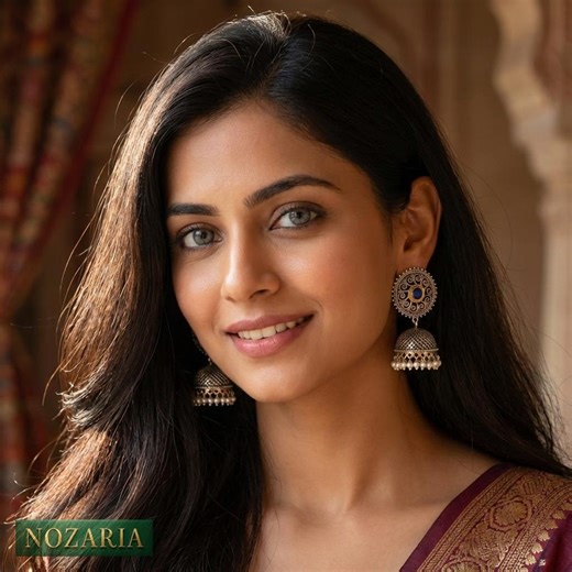 Boho Indian Jhumka Earrings Champagne & White Stone Silver-finish Dangles-handmade Brass Fashion Jewelry for Effortless Style - Etsy