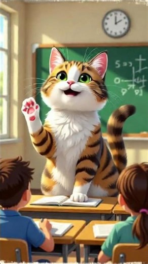 Title: Cute Cat Recites Poem for Kids 🐱✨ | Heartwarming Poetry #shortsfeed