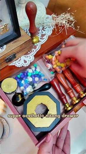 This vintage Wooden Drawer with 5-layers is the perfect organizer for your journaling supplies 🤎