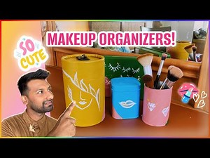 DIY makeup organizers | Upcycled painted storage boxes 2022 [NO COST]