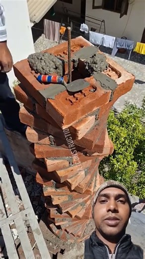 How to brick pillar design #construction #shortvideo #dailydoseab