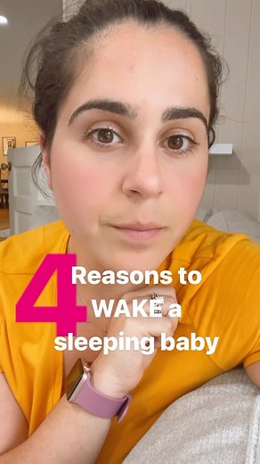 4 Reasons to wake a sleeping baby! 1. Ensure correct amount of daytime sleep- too much daytime sleep will throw off sleep pressure for overnight. This amount of day sleep is different depending on the age of your baby. 2. To preserve bedtime. Most babies naturally want to go to bed between 7-8pm. So to use sleep hormone science in our favor, we want to make sure that last nap of the day ends at the right time (this time varies based on your baby’s age) 3. Capping the naps- if your baby is taking