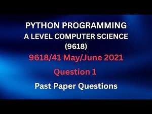 A level Computer Science Solved Past Paper - 9618/41 May/June 2021 - Question 1