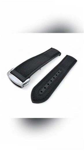Best-seller: Elite Hybrid FKM Sailcloth Curved End Watch Strap 20mm 21mm 22mm Black