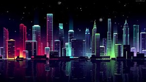 Neon Skyline Animated Wallpaper