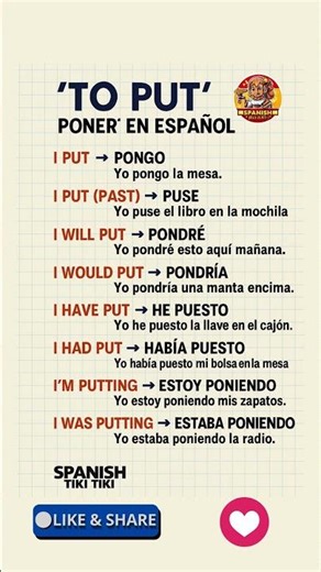Master the Verb PONER in Spanish 🇪🇸 | How to Say “TO PUT” in All Tenses 💪