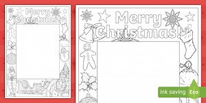 Christmas Photo Frame Colouring