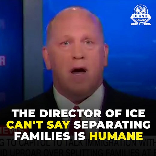366K views · 5.8K reactions | The Acting Director of ICE can't bring himself to say that separating families is humane, yet he insists on continuing this horrifying policy. | U.S. Senator Bernie Sanders | Facebook