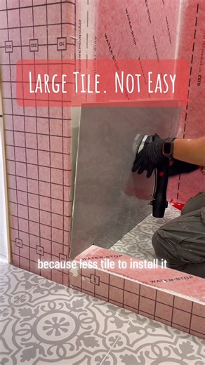 61K views · 780 reactions | Installing large format tile is not that easy. #DIY #work #construction #tools #homeimprovement #bathroomremodel #interiordesign #design #tileinstallation #entrepreneur | WINNI | Facebook