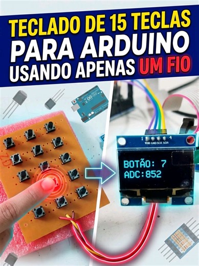 hoje eu vou mostrar como é possível conectar um teclado com 15 Chaves em um Arduino. #arduino #keyboard #project #hardware #videoaula