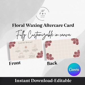 Floral Lash Lift Aftercare Card - Etsy