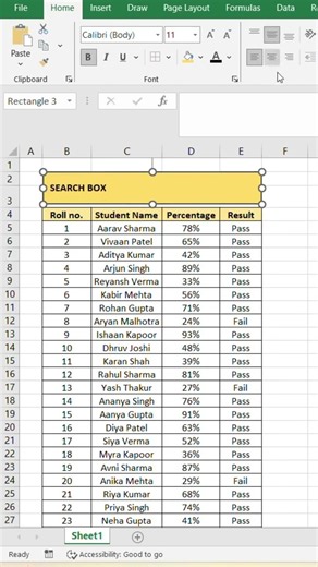 Create a Search Bar in Excel Using VBA 🔍 Excel VBA Search Box #exceltricks #exceltips #excel