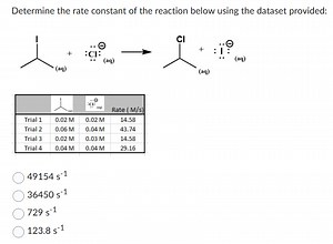 Determine the rate constant of the reaction below using the dat... | Filo