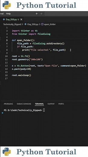 How To Select Folders in Tkinter | Python Tutorial