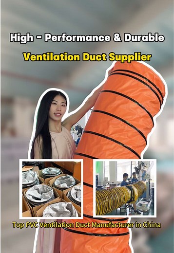 Factory Direct:Premium PVC Ventilation Duct!Made with high-quality PVC material,our ducts are corrosion-resistant.lightweight,and easy to install.Multiple sizes and colors avaliable,and custom logos too!#chinesefactory