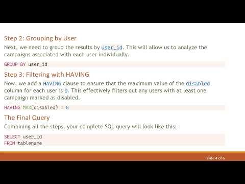 How to Exclude Users with Disabled Campaigns in SQL
