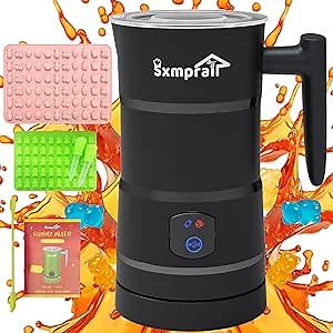 Gummy Maker Machine, Oil Infused Gummy Candy Maker, DIY Edible Gummy, Jelly & Pudding, Gummy Making Kit, Include Bear Mold, Fruit Mold, Worm Mold & Mixing Stick 5-Years Free Replacement (Black)