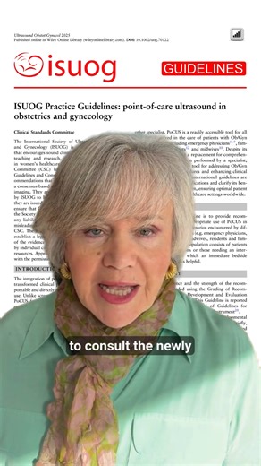 27K views · 375 reactions | Prof. Katia Bilardo introduces the new ISUOG Practice Guidelines on the use of point-of-care ultrasound (PoCUS) in obstetrics and gynecology, which provides recommendations for 13 clinical scenarios in which PoCUS may be used. Read the #UOGJournal article here: https://bit.ly/4osBJla #loveultrasound | International Society of Ultrasound in Obstetrics and Gynecology (ISUOG) | Facebook