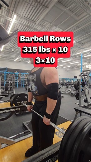 Week 41: Back Day Exercise 1: Barbell Rows 315 lbs × 10 3×10#workout #exercise #powerbuilding