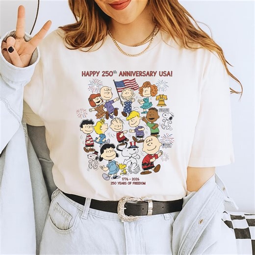 Peanuts Gang 250th Anniversary USA Patriotic Shirt, Snoopy Charlie Brown Tee - Etsy