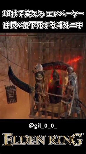 Two foreign guys fall to their deaths in an elevator together lol [ELDEN RING]