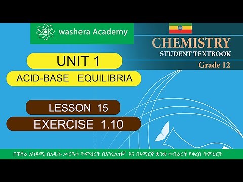 CHEMISTRY GRADE 12 UNIT 1 LESSON 15 EXERCISE 1.10