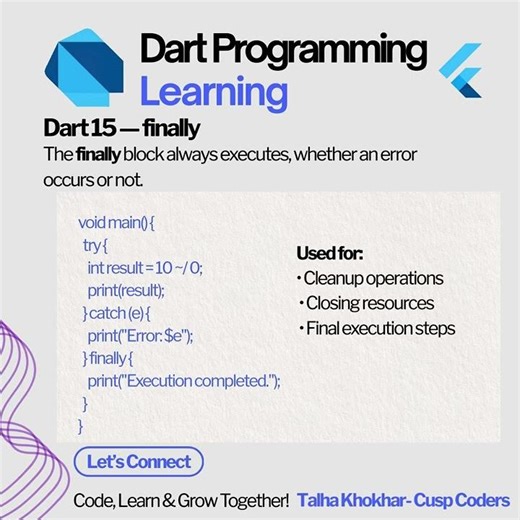 Error Handling in Dart | try, catch, finally & throw | Dart Pro Series Day 15