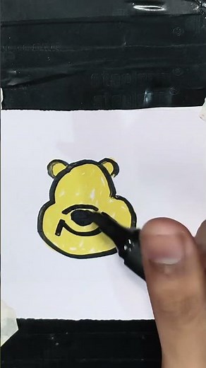 Easy Winnie the Pooh Drawing | Cute Pooh Bear Drawing Tutorial ✏️💛 #Shorts
