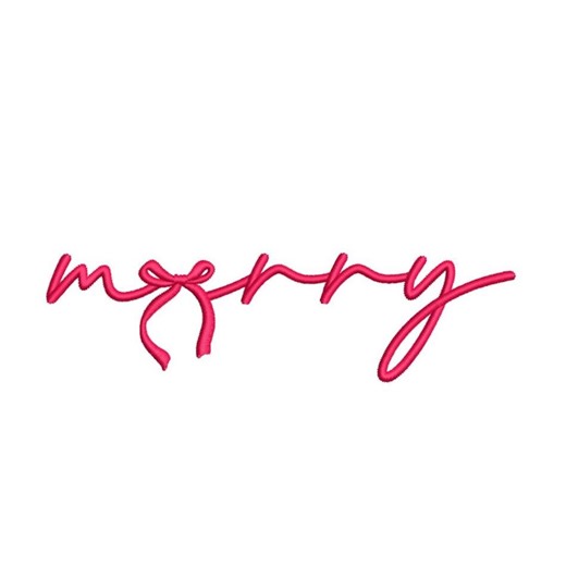 Merry Christmas Script With Bow Machine Embroidery Design for Embroidery Machines - Etsy