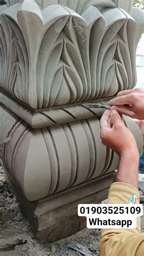 how to make square pillar design #art #pillar #plaster #flowers #home #bali #cement #viral #shorts