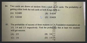 The probability of success of three students in CA Foundation e... | Filo