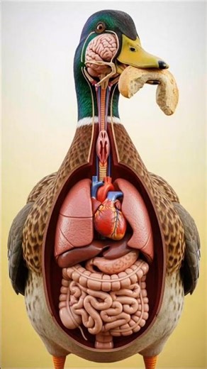 😱Unbliveable🔥Inside a Duck’s Body Eating Bread – Mind-Blowing 3D Anatomical Journey