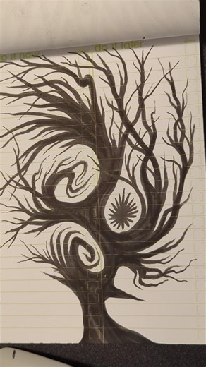 dead tree time lapse drawing 🪾