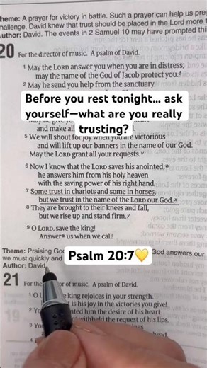 Trust God, Not What Fails | Psalm 20:7 Night Bible Reading💛