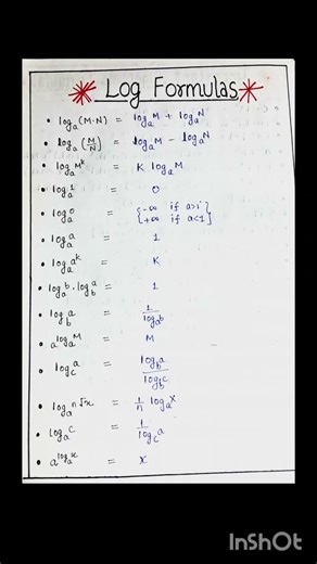 ☆Log formulas 💯👍🏻