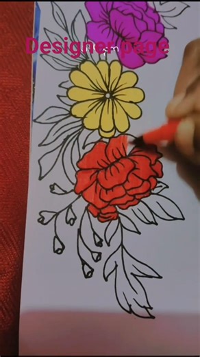 easy flowers border design #art #drawing #beautiful #craftdesign