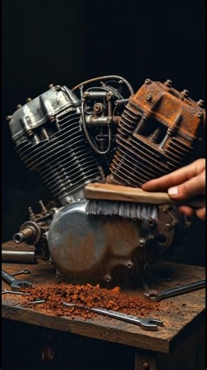 Rusty Motorcycle Engine Restoration | Satisfying Engine Timelapse | Rust Removal & DIY Repair