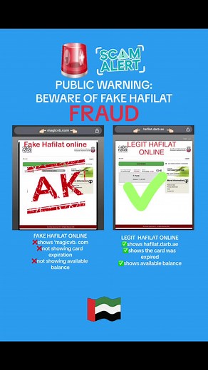 Spot the Difference: Legit vs Fake Hafilat Online - Public Warning