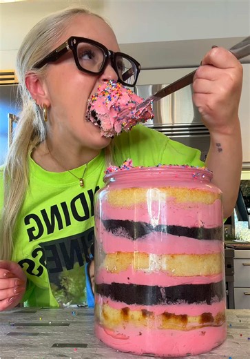 Giant Dot Cake with Strawberry Frosting Fun!