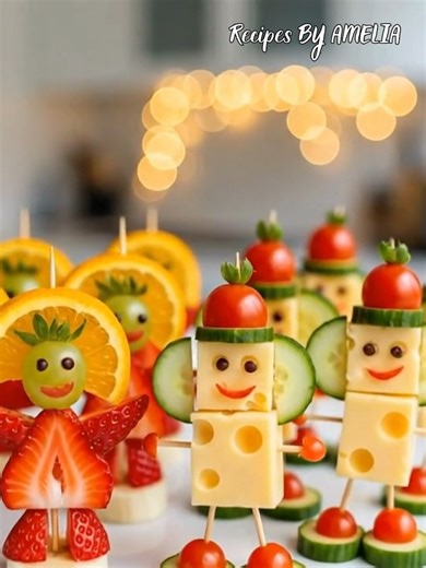🍎 Fun Fruit & Cheese Party Pals! 🍓🧀 #HealthySnacks #KidsPartyFood #FoodArt #CreativeCooking #FruitPlatter | Recipes By Amelia