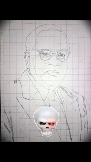Hyperrealistic Drawing of Dr Bhimrao Ambedkar with graphite pencil powder on A4 size sheet part 1