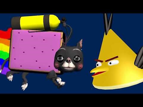 NYAN CAT starring Angry Birds ♫ 3D animated game mashup ☺ FunVideoTV Style
