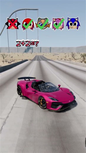 Sonic.EXE Car Jump Challenge For Sonic.EXE, Knuckls.EXE and Amy.EXE #shorts #sonic #beamngdrive