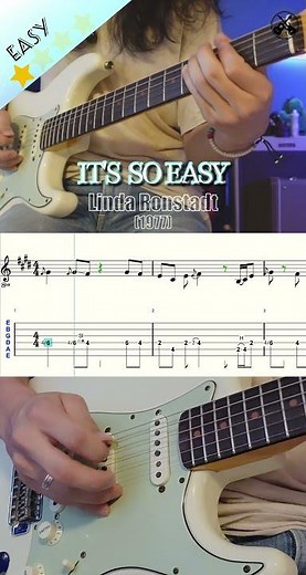 It’s So Easy -Linda Ronstadt- guitar riff(+TAB) #shorts ‪@luka_r_guitarist‬
